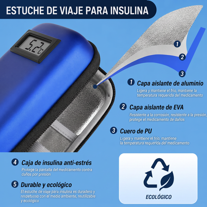Capas aislantes del estuche de viaje para insulina Isovio